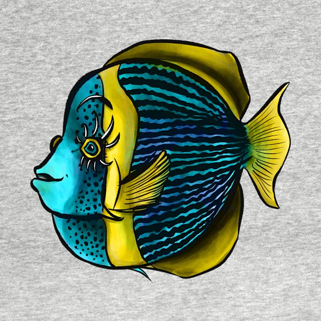 Angelfish Tropical Fish With Eyelashes by Boriana Giormova